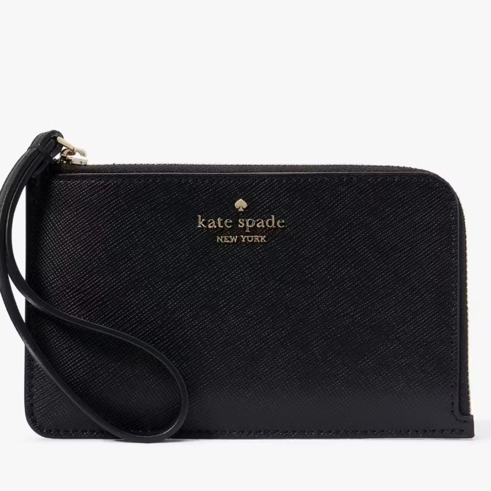 Kate Spade Black Lucy Small L-zip Wristlet